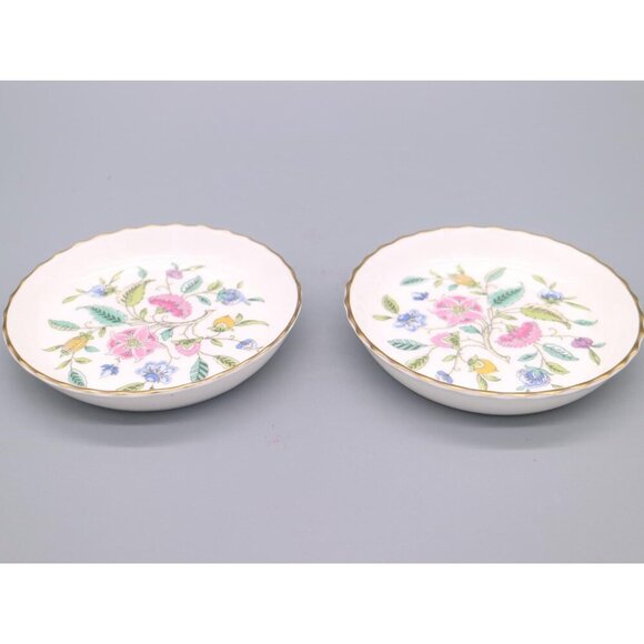 Pair of Minton Bone China Haddon Hall Coaster Trinket Dishes - Picture 2 of 5